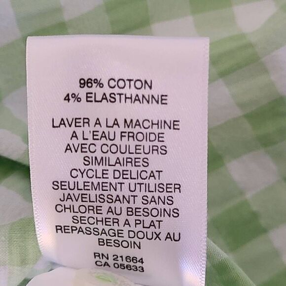 Foxcroft Womens Seersucker Cotton Gingham Pocket Shirt Size 6 - Picture 9 of 13